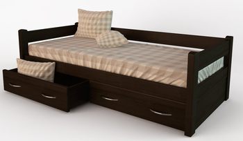 Кровать цвета Венге DreamLine Тахта с выкатными ящиками (ясень)